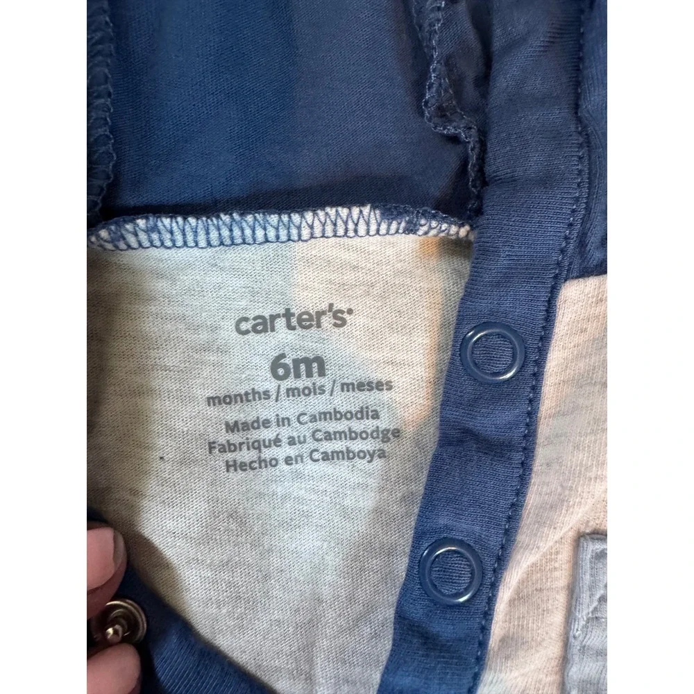 Carter's Rabbit + Bear Baby Boy Clothes Bundle 6-9M Bodysuits Pants 10pc Set - Picture 10 of 12